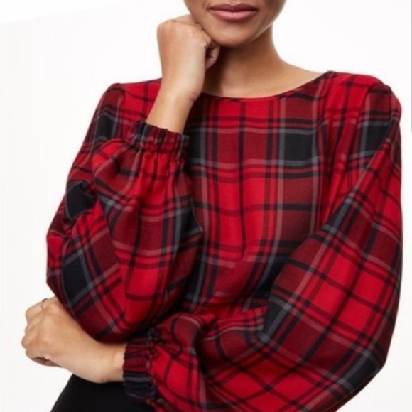 Loft Red & Black Plaid Shirt - Picture 1 of 7